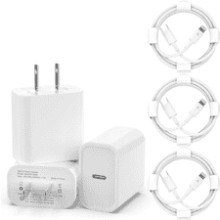 3 Pack iPhone 14 13 Fast Charger, MFi Certified 20W PD USB C Wall Charger with 6FT Type C to Lightning Cable