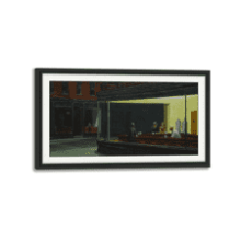 3D Print Hand Painted Canvas Painting Edward Hopper Classic Wall Art Nighthawks Diner Urban Streetscape