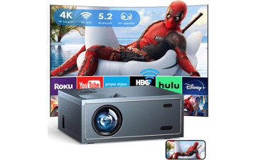 4K Support Projector with Wifi and Bluetooth, Portable Mini Projectors for Outdoor Movies, Compatible with TV Stick, Laptop, Smartphone, Xbox, PS5