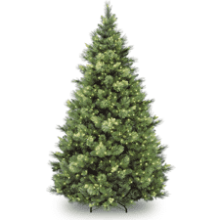 7 ft Pre-lit Artificial Christmas Tree with White Lights and Cones