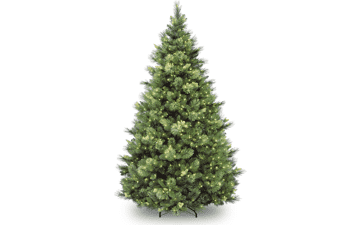 7 ft Pre-lit Artificial Christmas Tree with White Lights and Cones