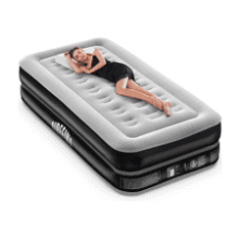 Airefina Deluxe Twin Air Mattress with Built-in Pump, Double-High Inflatable Bed