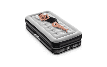 Airefina Deluxe Twin Air Mattress with Built-in Pump, Double-High Inflatable Bed