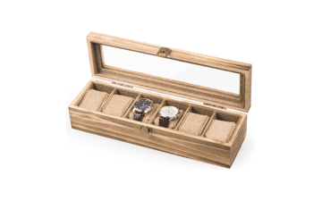 Alsonerbay 6 Slot Watch Box Organizer, Lockable Wooden Holder