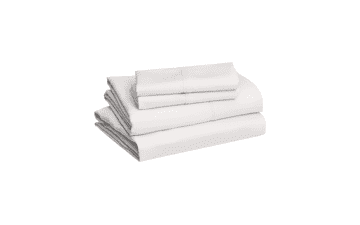 Amazon Basics 4 Piece Lightweight Microfiber Bed Sheet Set - Queen, Cream