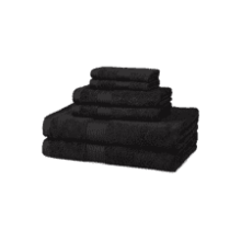 Amazon Basics 6-Piece Black Cotton Towel Set