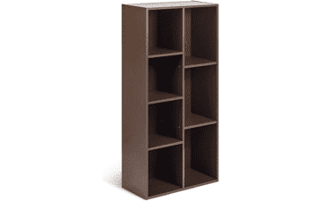 Amazon Basics 7 Cube Organizer Bookcase, Espresso