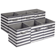 Amazon Basics Collapsible Fabric Storage Cube Organizer, 10.5 x 10.5 x 11 Inch, Pack of 6