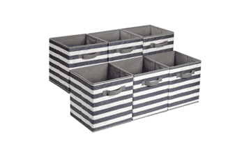 Amazon Basics Collapsible Fabric Storage Cube Organizer, 10.5 x 10.5 x 11 Inch, Pack of 6