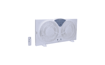 Amazon Basics Digital Window Fan with Twin 9 Inch Reversible Airflow Blades