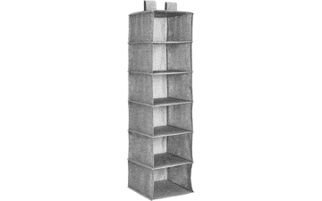 Amazon Basics Hanging Closet Shelf 6 Tier, Heather Grey