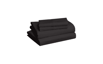 Amazon Basics Soft Microfiber 4-Piece Queen Bed Sheet Set, Black