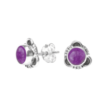 Amethyst Stone Stud Earrings - 925 Sterling Silver Gemstone Jewelry for Women