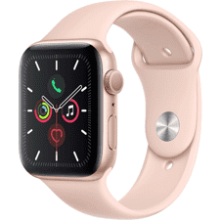 Apple Watch Series 5 GPS 40MM Gold Aluminum Case with Pink Sand Sport Band Renewed