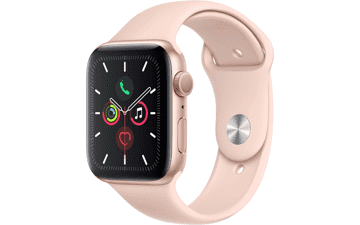 Apple Watch Series 5 GPS 40MM Gold Aluminum Case with Pink Sand Sport Band Renewed