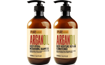 Argan Oil Shampoo and Conditioner Set - Moisturizing Moroccan Care with Keratin