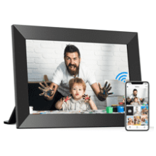 BIGASUO 10.1 Inch WiFi Digital Picture Frame, IPS HD Touch Screen Photo Frames with 16GB Memory, Wall Mountable