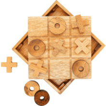 BSIRI Wooden Tic Tac Toe-Coffee Table Decor, Brain Teaser Puzzles