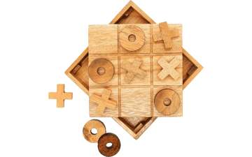 BSIRI Wooden Tic Tac Toe-Coffee Table Decor, Brain Teaser Puzzles