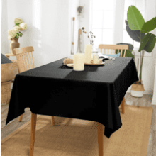 Black Square Tablecloth 60 x 60 Inch Stain & Water Resistant Fabric for Dining Table Buffet Parties