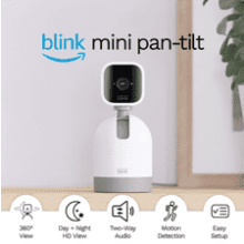 Blink Mini Pan-Tilt Camera | Indoor Plug-in Smart Security Camera with Two-Way Audio, HD Video, Motion Detection, Works with Alexa - White