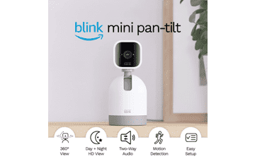 Blink Mini Pan-Tilt Camera | Indoor Plug-in Smart Security Camera with Two-Way Audio, HD Video, Motion Detection, Works with Alexa - White