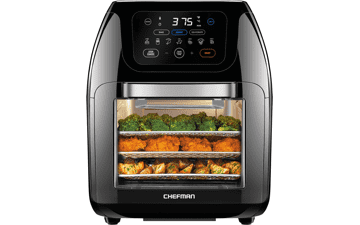 CHEFMAN Multifunctional Digital Air Fryer+ Rotisserie, Dehydrator, Convection Oven, 17 Presets, XL 10L Family Size, Auto Shutoff, Easy-View Window - Black