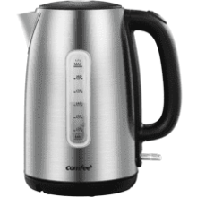 COMFEE' Stainless Steel Electric Kettle - Fast Boil, LED Light, Auto Shut-Off, Boil-Dry Protection - 1.7 Liter