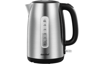 COMFEE' Stainless Steel Electric Kettle - Fast Boil, LED Light, Auto Shut-Off, Boil-Dry Protection - 1.7 Liter