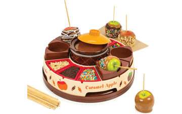 Chocolate & Caramel Fondue Pot with Decorating and Toppings Trays - 25 Sticks