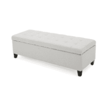 Christopher Knight Home Mission Fabric Storage Ottoman Light Grey