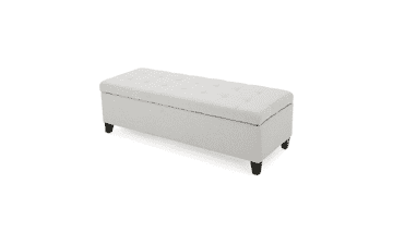 Christopher Knight Home Mission Fabric Storage Ottoman Light Grey