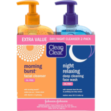 Clean & Clear Day & Night Face Wash with Citrus Morning Burst and Night Relaxing, Oil-Free and Hypoallergenic