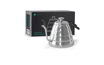 Coffee Gator Gooseneck Kettle with Thermometer - 34 oz Stainless Steel - Stove Top - Premium Pour Over Kettle for Tea and Coffee with Precision Drip Spout - 4 Cup