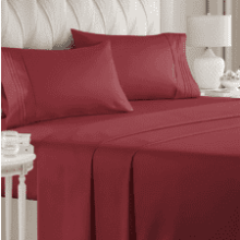 Comfy Breathable & Cooling Full Size Sheet Set - Burgundy