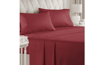 Comfy Breathable & Cooling Full Size Sheet Set - Burgundy