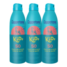 Coppertone Kids Sunscreen Spray SPF 50 5.5 Oz Pack of 3