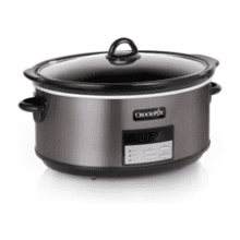 Crock-Pot 8 Quart Programmable Slow Cooker with Auto Warm Setting - Black Stainless Steel