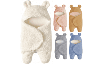 Cute Cotton Plush Baby Swaddle Blanket for Newborns 0-6 Months