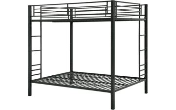 DHP Full over Full Bunk Bed, Metal Frame with Ladder (Black)