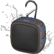 DOSS Waterproof Bluetooth Speaker - Big Sound, 22H Playtime, IP67 Rated, Durable Carabiner - Portable Outdoor Speaker for Beach, Camping, Hiking, Backpack, Shower (Brown)