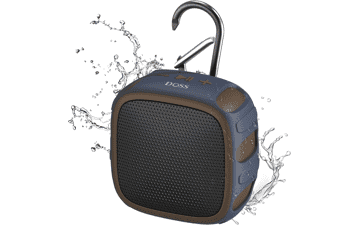 DOSS Waterproof Bluetooth Speaker - Big Sound, 22H Playtime, IP67 Rated, Durable Carabiner - Portable Outdoor Speaker for Beach, Camping, Hiking, Backpack, Shower (Brown)