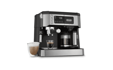 De'Longhi All-in-One Coffee Maker & Espresso Machine with Adjustable Milk Frother, 10-Cup Glass Coffee Pot - COM532M Black