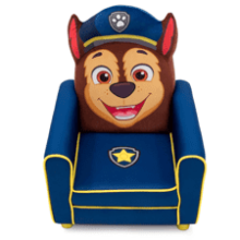 Delta Children Figural Upholstered Kids Chair, PAW Patrol Chase, Blue