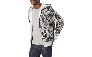 Disney Marvel Star Wars Men's Fleece Full-Zip Hoodie Sweatshirts (Big & Tall)