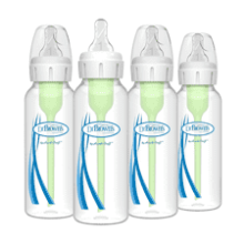 Dr. Brown's Natural Flow Anti-Colic Baby Bottles 8 oz, 4 Pack