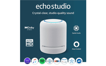 Echo Studio Smart Speaker with Dolby Atmos and Alexa - Glacier White