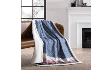 Eddie Bauer Reversible Sherpa & Brushed Fleece Throw Blanket - Lightweight Home Decor for Bed or Couch