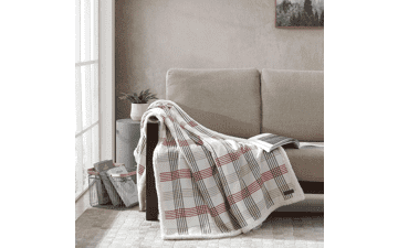 Eddie Bauer Reversible Sherpa Fleece Throw Blanket - New Castle Red