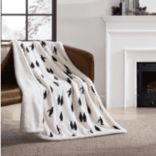 Eddie Bauer Ultra-Plush Throw Blanket Reversible Sherpa Fleece Emperor Penguin